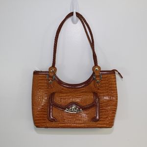 Marc Chantel Purse And Wallet Brown Faux Alligator